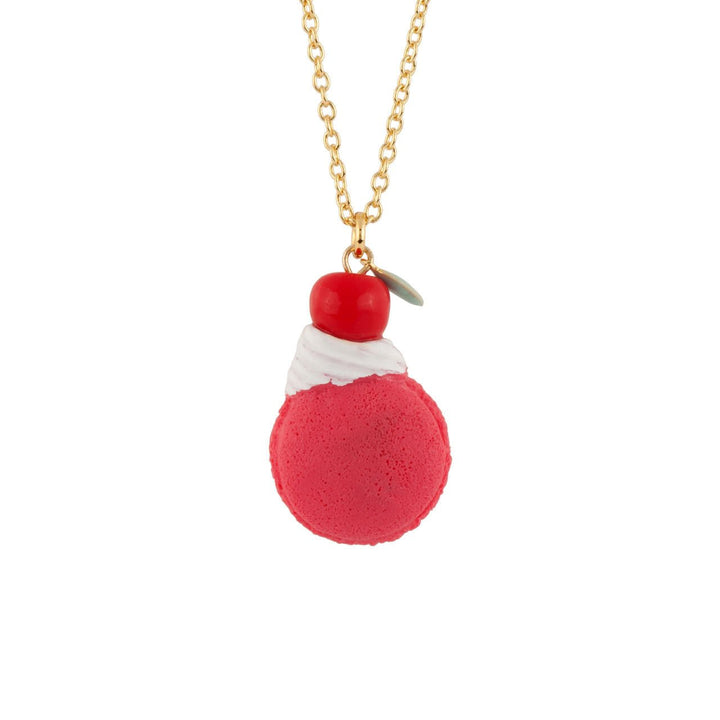 So Sweet Macaron With Chantilly On Cherry On Top Necklace | AESS3111 - Les Nereides