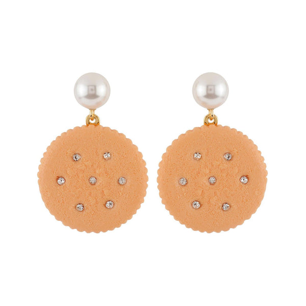 So Sweet Shortbread Biscuit With Crystals Earrings | AESS107T/1 - Les Nereides