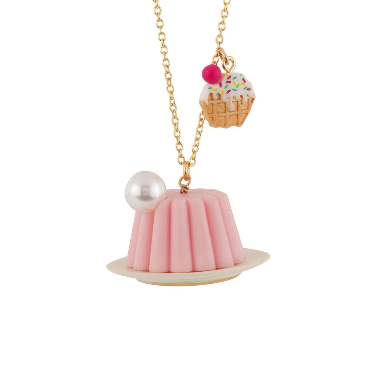 So Sweet Waffle With Icing & Pink Jelly Necklace | AESS3061 - Les Nereides