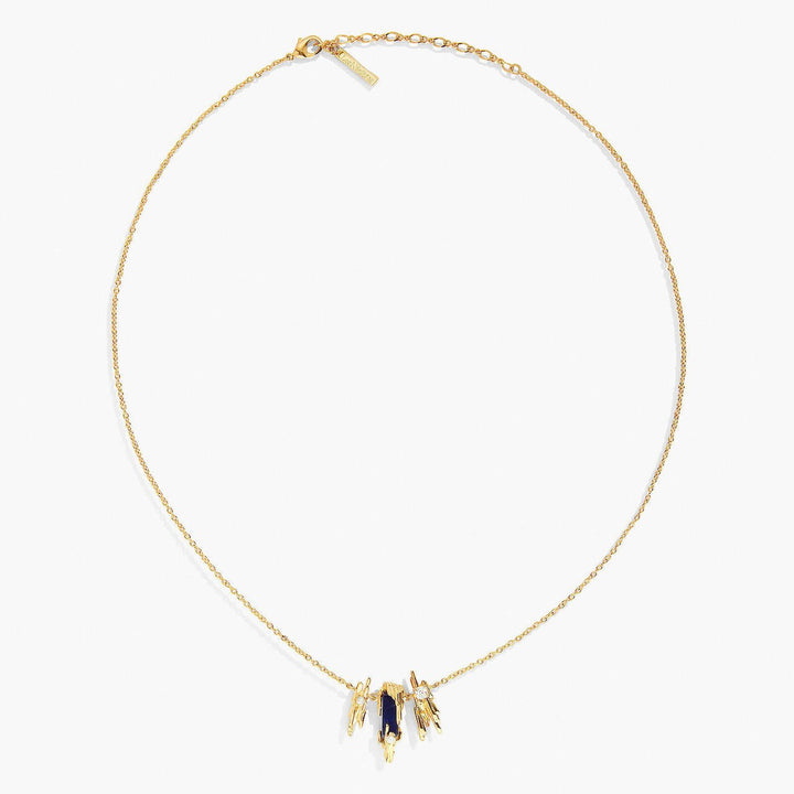 Sodalite And Gold Rock Pendant Necklace | APTM3031 - Les Nereides