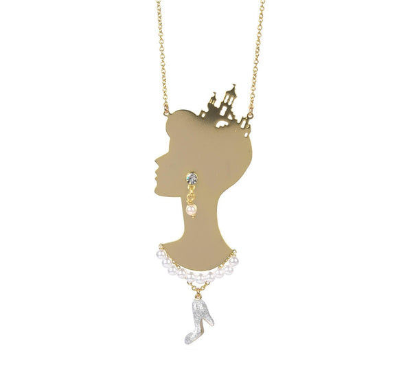 Soulier de Verre Gold+Blue Cinderella'S Profile Necklace | ABCD3101 - Les Nereides