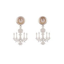 Soulier de Verre Silver+Pink Candle Holder Earrings | ADCD1111 - Les Nereides