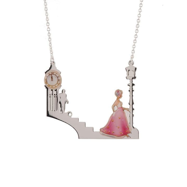 Soulier de Verre Silver+Pink Cinderella And Theé Charming Prince Necklace | ADCD3161 - Les Nereides
