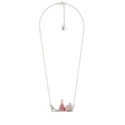 Soulier de Verre Silver+Pink Cinderella, Pumpkin And Slipper Necklace | ADCD3071 - Les Nereides