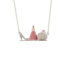 Soulier de Verre Silver+Pink Cinderella, Pumpkin And Slipper Necklace | ADCD3071 - Les Nereides