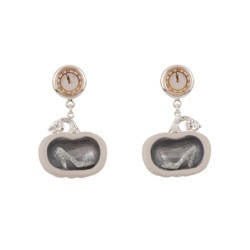 Soulier de Verre Silver+Pink Crystal Slipper In A Pumpkin Earrings | ADCD1071 - Les Nereides