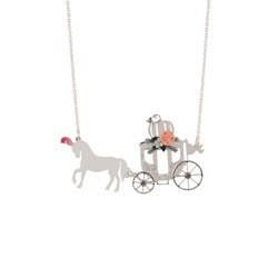 Soulier de Verre Silver+Pink Horse-Drawn Carriage Necklace | ADCD3131 - Les Nereides