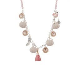 Soulier de Verre Silver+Pink Pumpkin & Clock W/Multi Éléments Necklace | ADCD3211 - Les Nereides