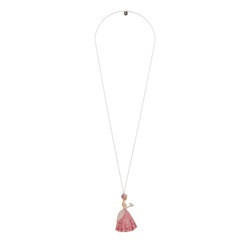 Soulier de Verre Silver+Pink Small Cinderella In Ball Gown Necklace | ADCD3031 - Les Nereides