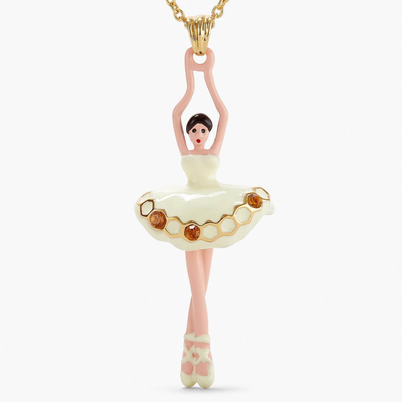Sparkling Rhinestones Ballerina Pendant Necklace | APDD3591 - Les Nereides