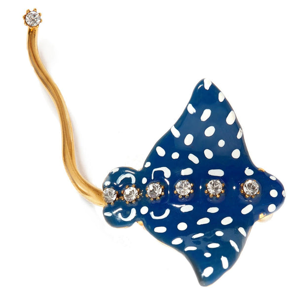 Speckled Blue Eagle Ray Brooch | AOGL5021 - Les Nereides