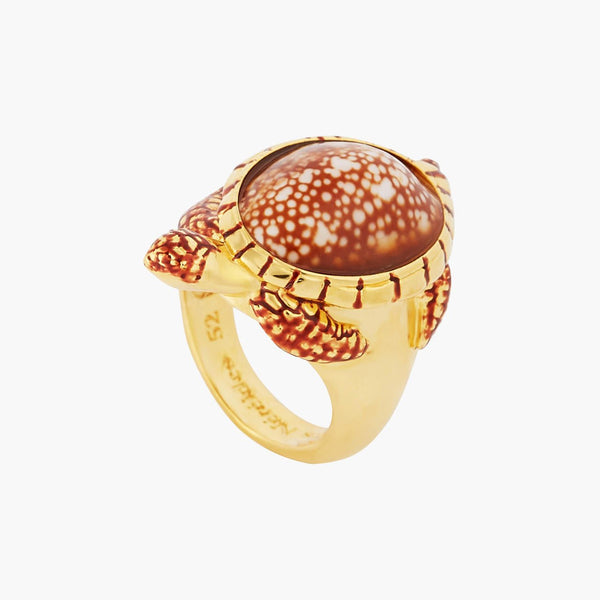 Speckled Shell Turtle Cocktail Ring | AOGL6031 - Les Nereides