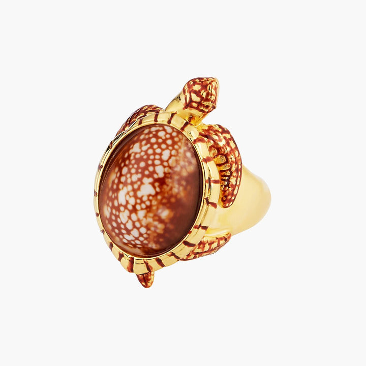 Speckled Shell Turtle Cocktail Ring | AOGL6031 - Les Nereides
