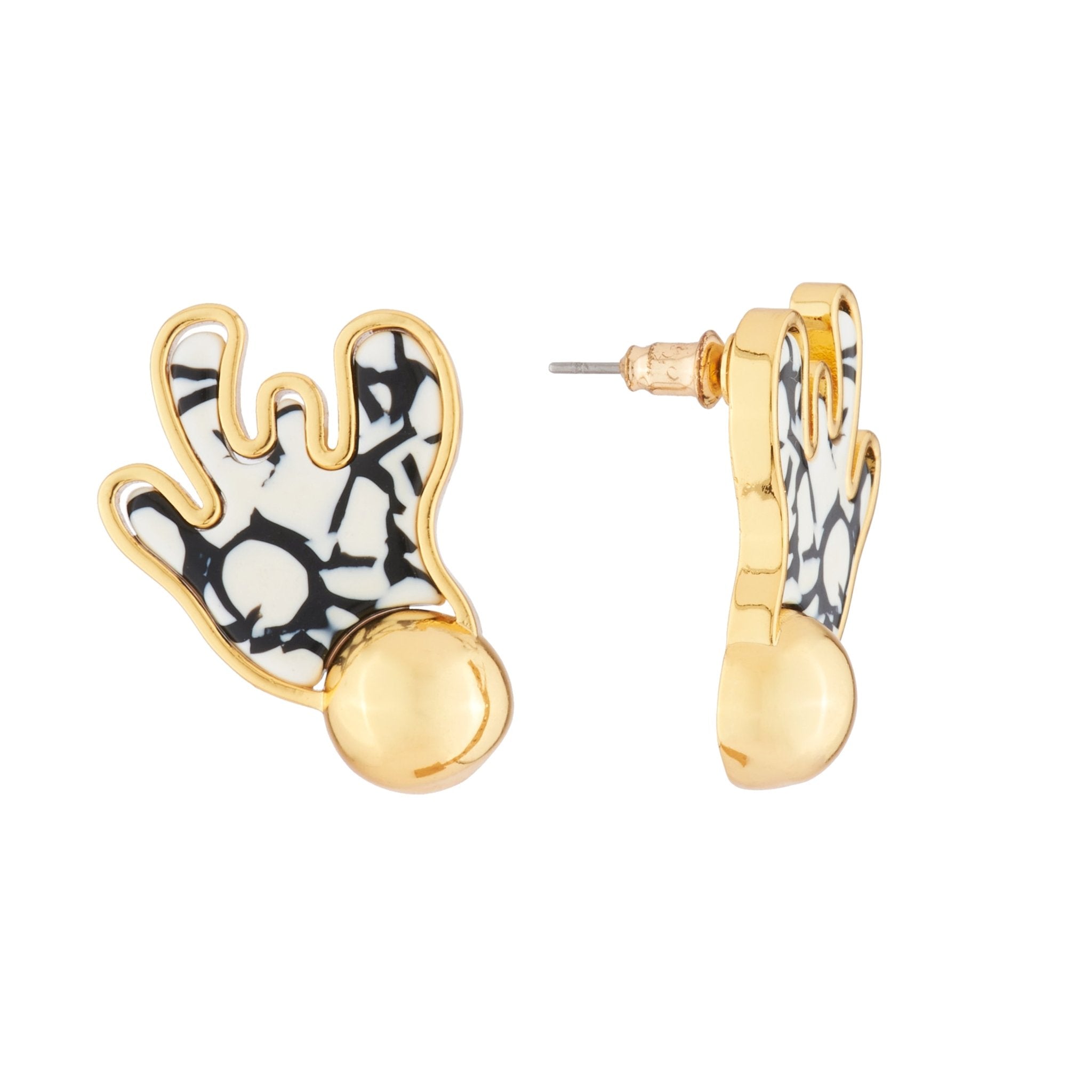 Splash Black & White Earrings | AJSP1011 - Les Nereides