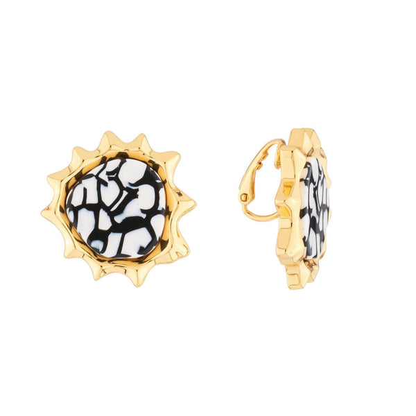 Splash Black & White Earrings | AJSP1041 - Les Nereides