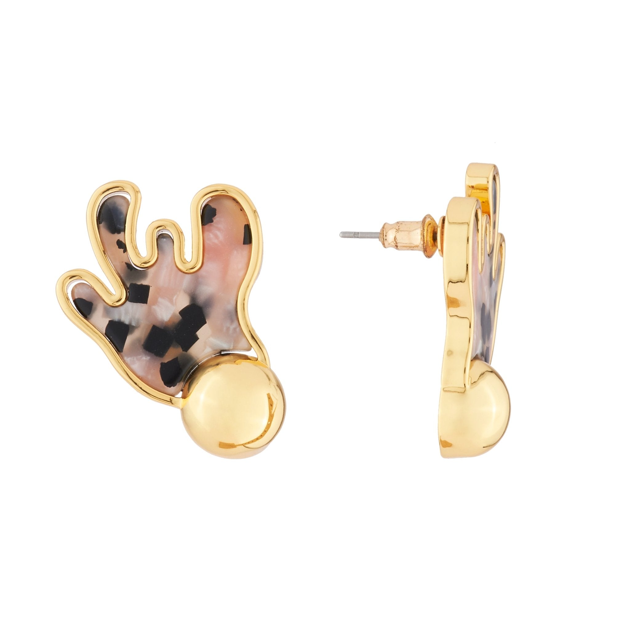 Splash Pink & Black Earrings | AJSP1012 - Les Nereides