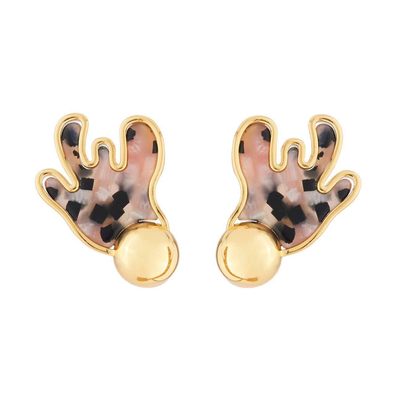 Splash Pink & Black Earrings | AJSP1012 - Les Nereides