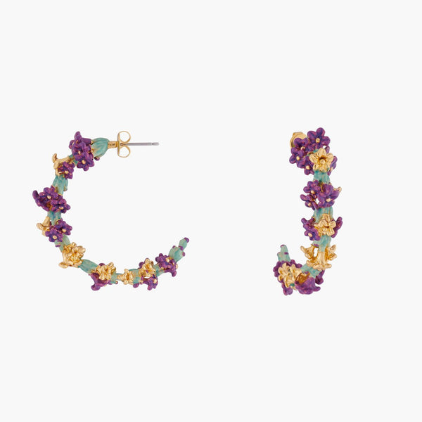Sprigs Of Lavender Creoles Earrings | ALPE1021 - Les Nereides