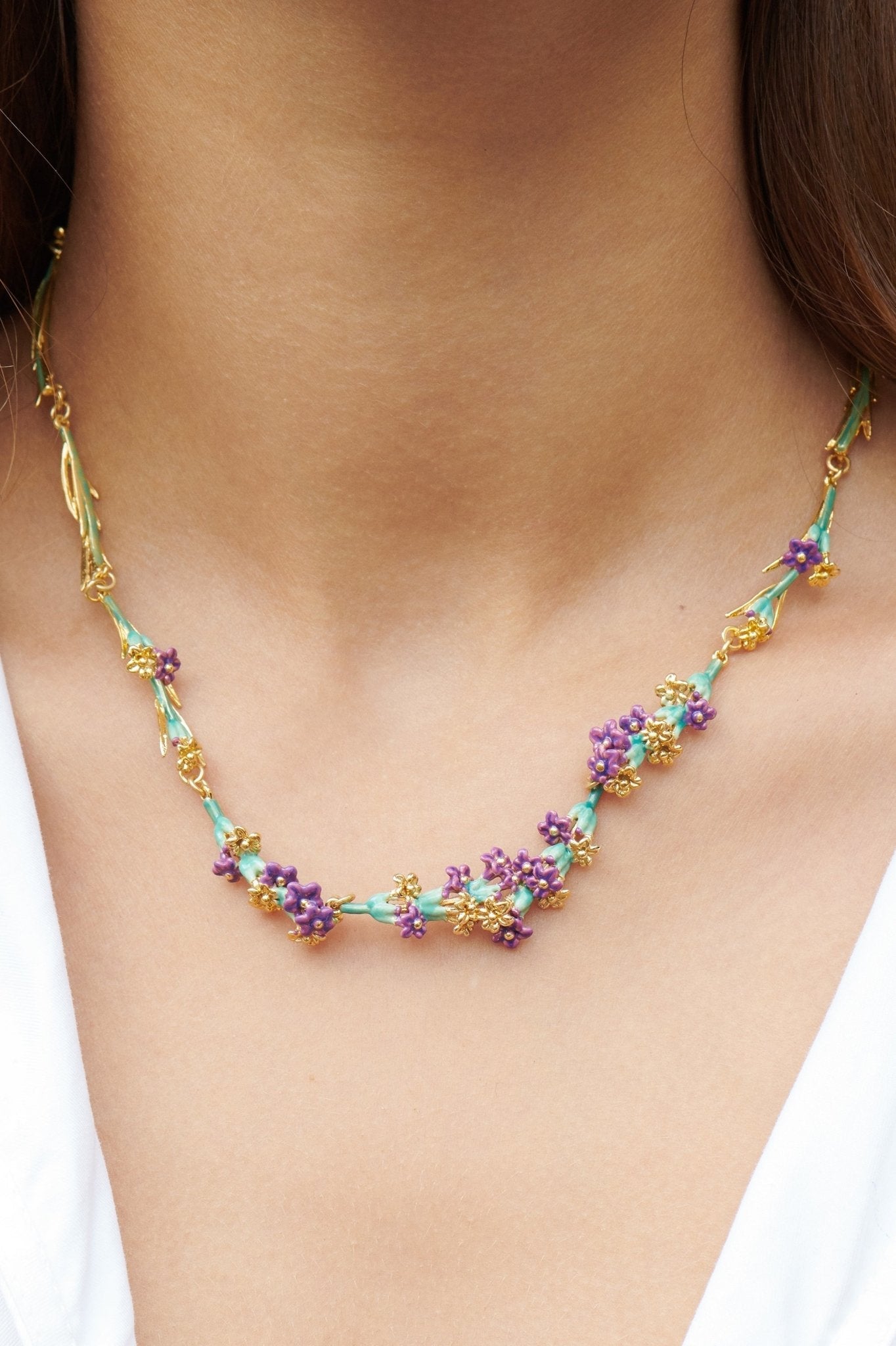 Sprigs Of Lavender Thin Necklace | ALPE3031 - Les Nereides