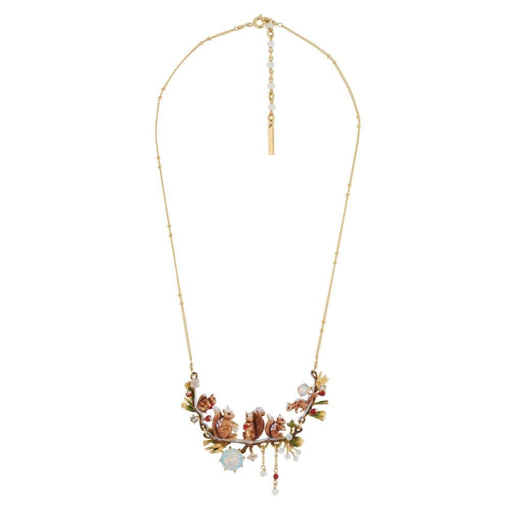 Squirrel Family In Winter Forest Necklace | AGSF3022 - Les Nereides