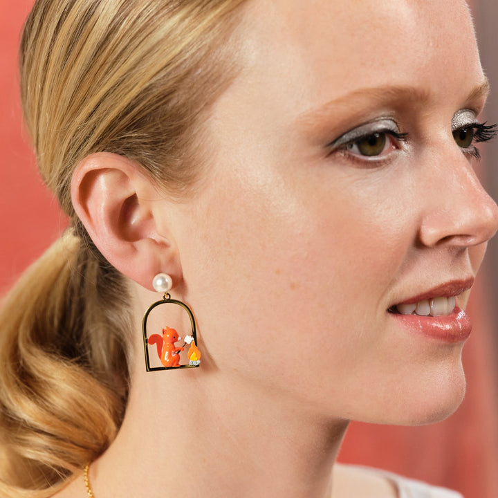 Squirrel, Gnome And Marshmallow Earrings | ASCP1041 - Les Nereides