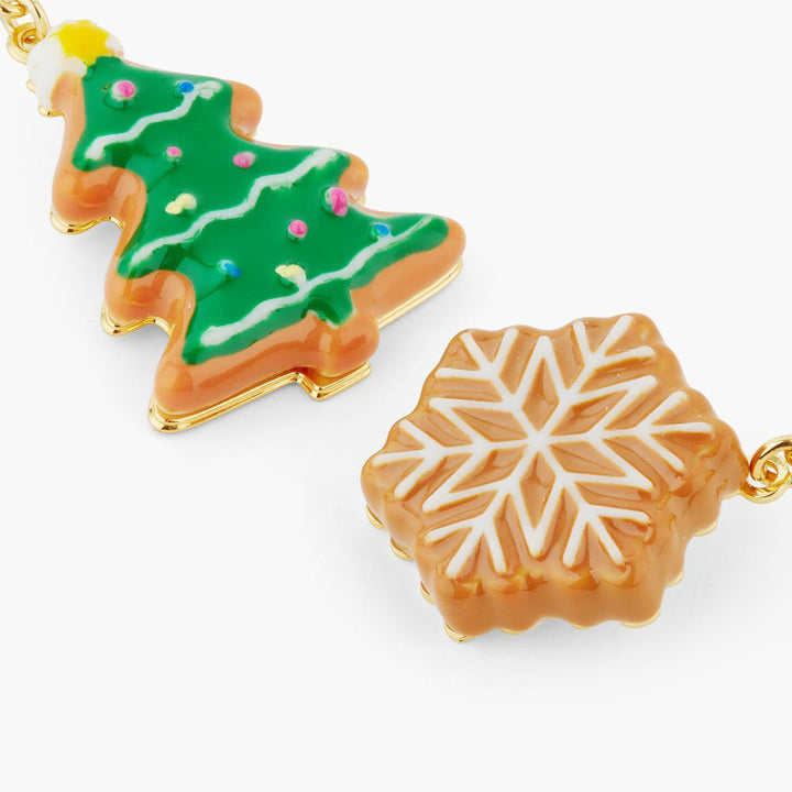 Star-shaped biscuit and christmas tree earrings | AQSP1151 - Les Nereides