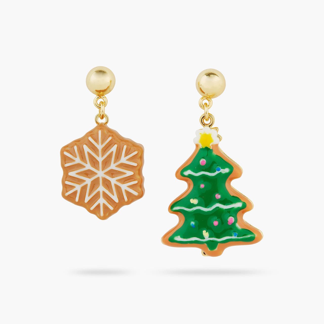 Star - shaped biscuit and christmas tree earrings | AQSP1151 - Les Nereides