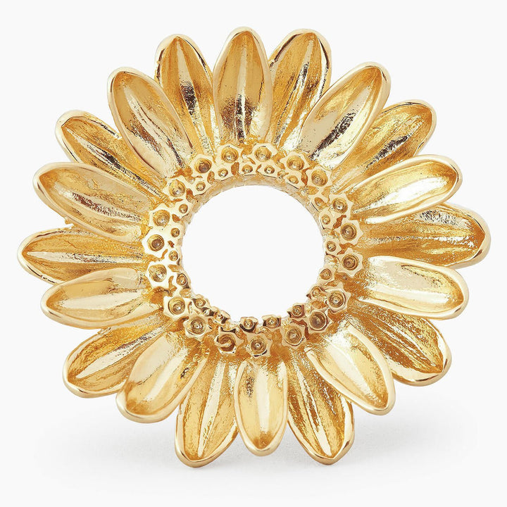 Sunflower And Beaded Band Cocktail Ring | APCO6061 - Les Nereides