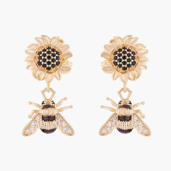 Sunflower And Bumblebee Earrings | ALNS1031 - Les Nereides