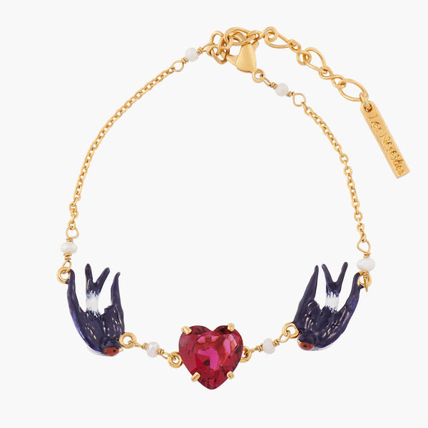 Swallow And Heart Chain Bracelet | ALLA2021 - Les Nereides