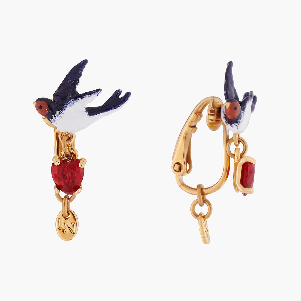 Swallow And Heart Earrings | ALLA1031 - Les Nereides