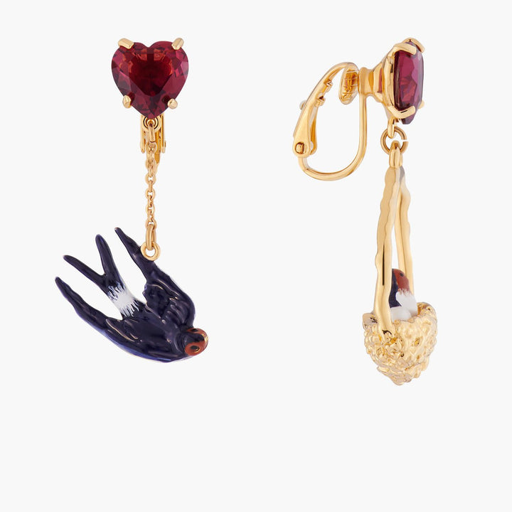 Swallow And Nest Asymmetrical Earrings | ALLA1021 - Les Nereides