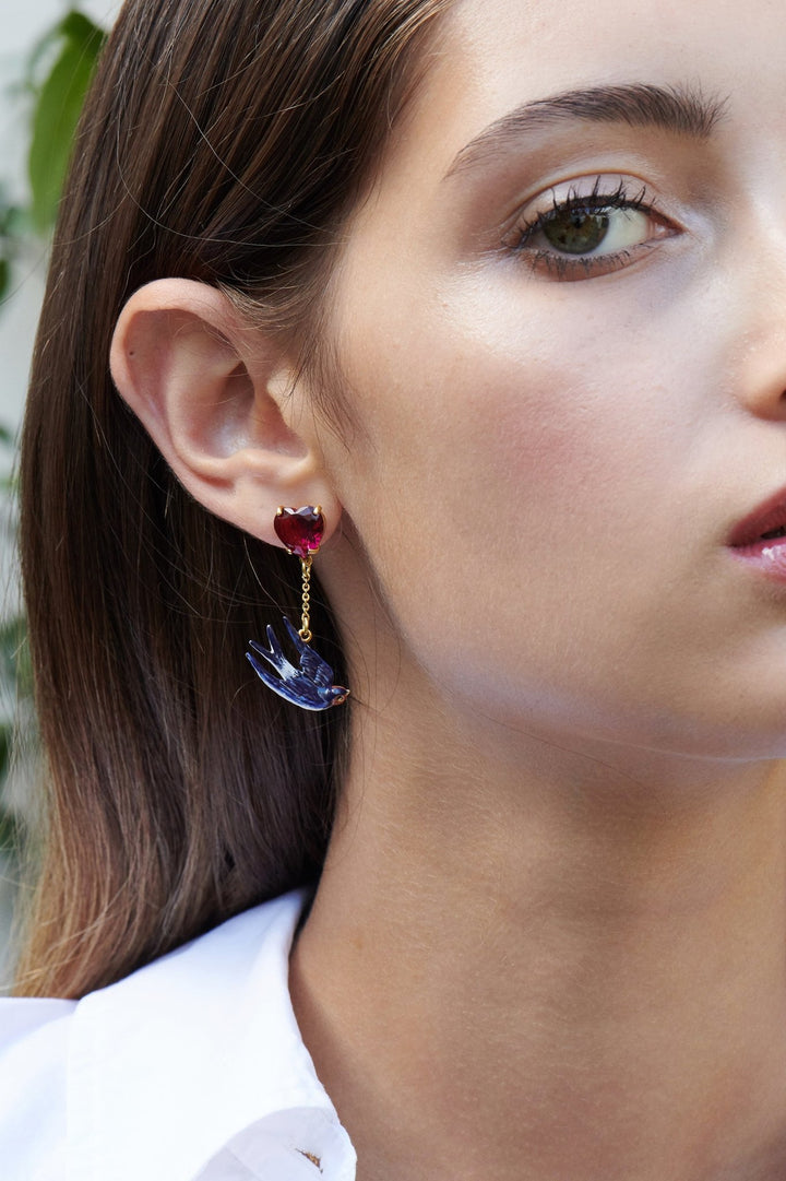 Swallow And Nest Asymmetrical Earrings | ALLA1021 - Les Nereides