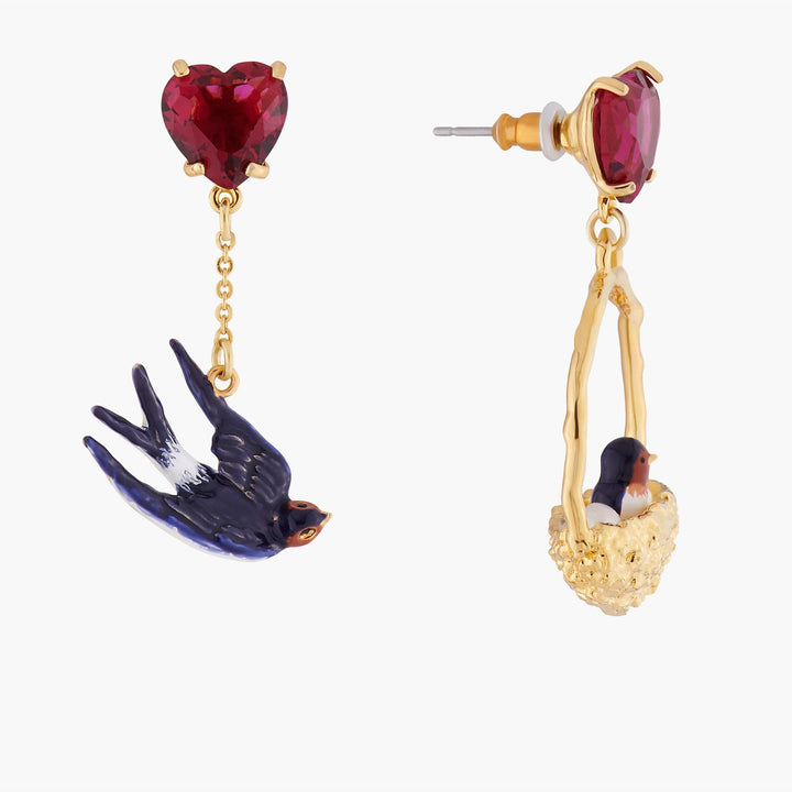 Swallow And Nest Asymmetrical Earrings | ALLA1021 - Les Nereides