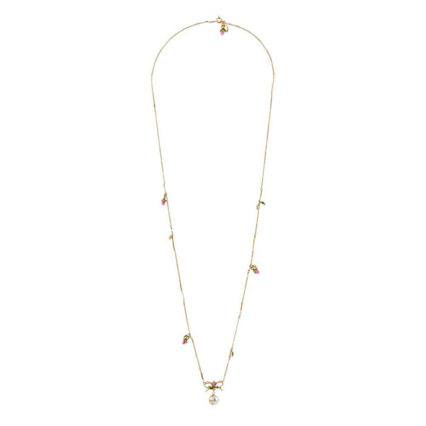 Symbole D'Amour Half Covered Pearl Pendant, Freshwater Pearls Necklace | ADSA3031 - Les Nereides