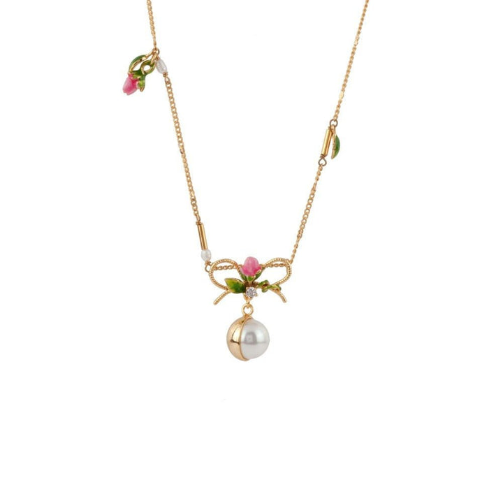 Symbole D'Amour Half Covered Pearl Pendant, Freshwater Pearls Necklace | ADSA3031 - Les Nereides