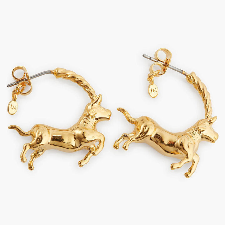 Taurus Astrological Sign Hoop Earrings | APPV1021 - Les Nereides