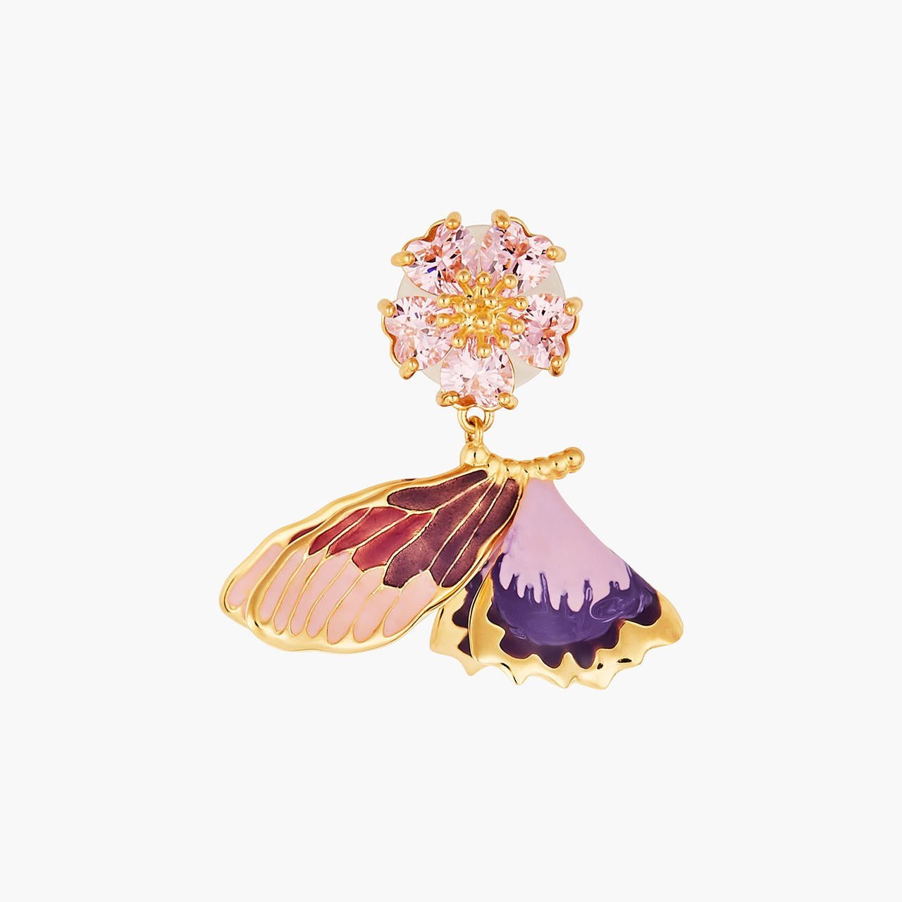 Terinos Butterfly And Flower Petals Earrings | ANHA1071 - Les Nereides