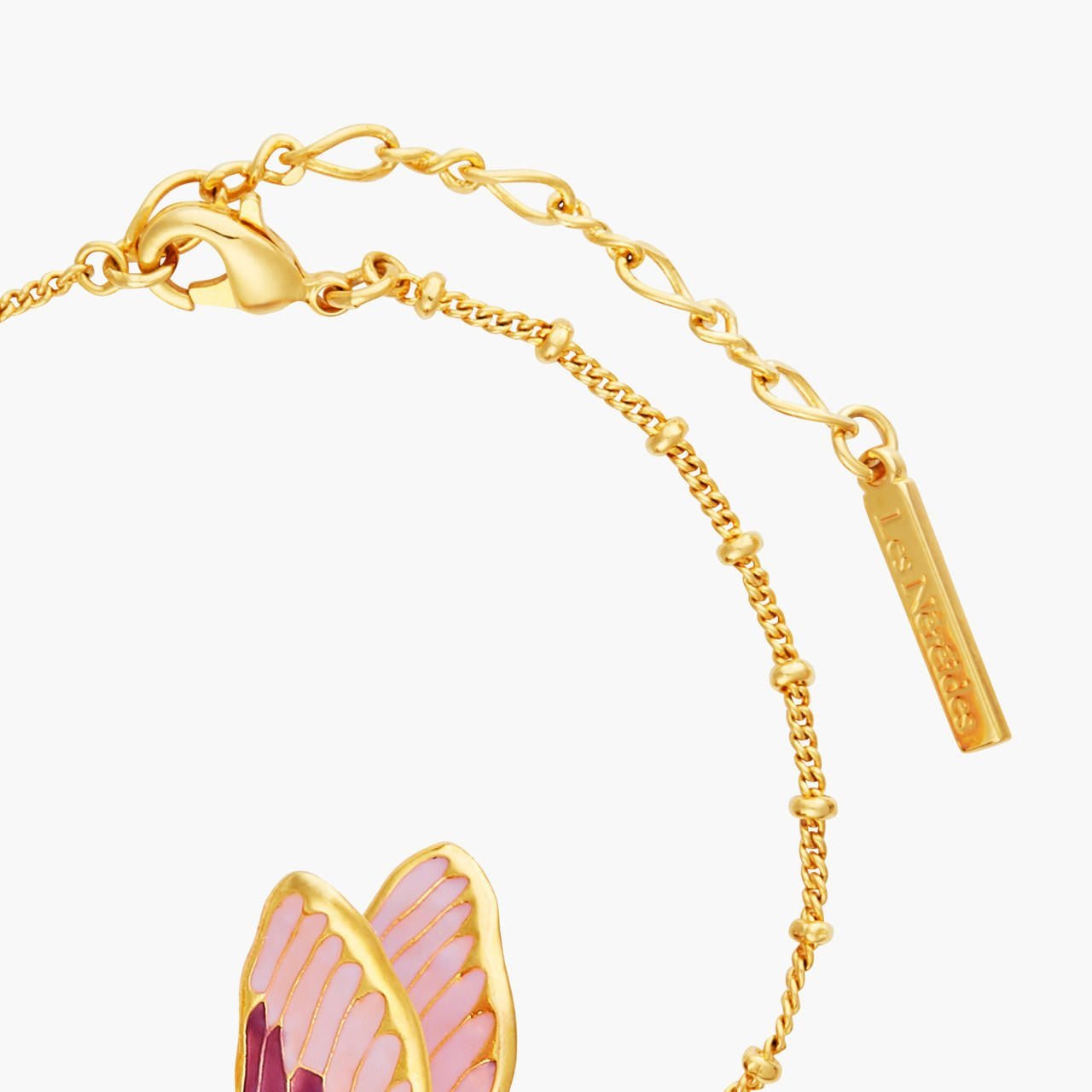 Terinos Butterfly And Heart Flower Petals Thin Bracelet | ANHA2071 - Les Nereides