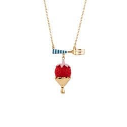 Theé Candy Store Fork And Dripping Gold Strawberry Necklace | ADCS3101 - Les Nereides