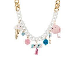 Theé Candy Store Multi-Éléments W/White Link Chain Necklace | ADCS3161 - Les Nereides