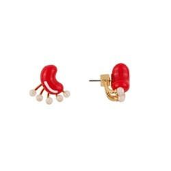 Theé Candy Store Red Bean Candy W/Beads Ear Jacket Earrings | ADCS1111 - Les Nereides