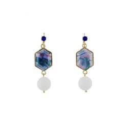 Theé Sports Dome Golf Ball And Fancy Purple Cabochon Golf Earrings | ACSD1011 - Les Nereides