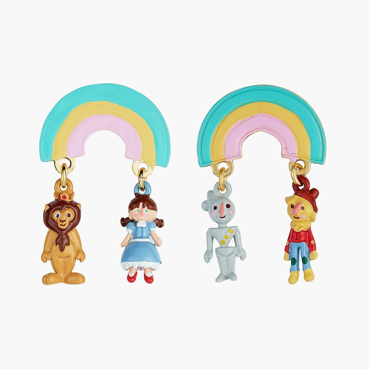 Theé Toto & Dorothy Dorothy, Theé Cowardly Lion, Theé Tin Man And Theé Scarecrow Asymmetrical Earrings | ANOZ110C/1 - Les Nereides