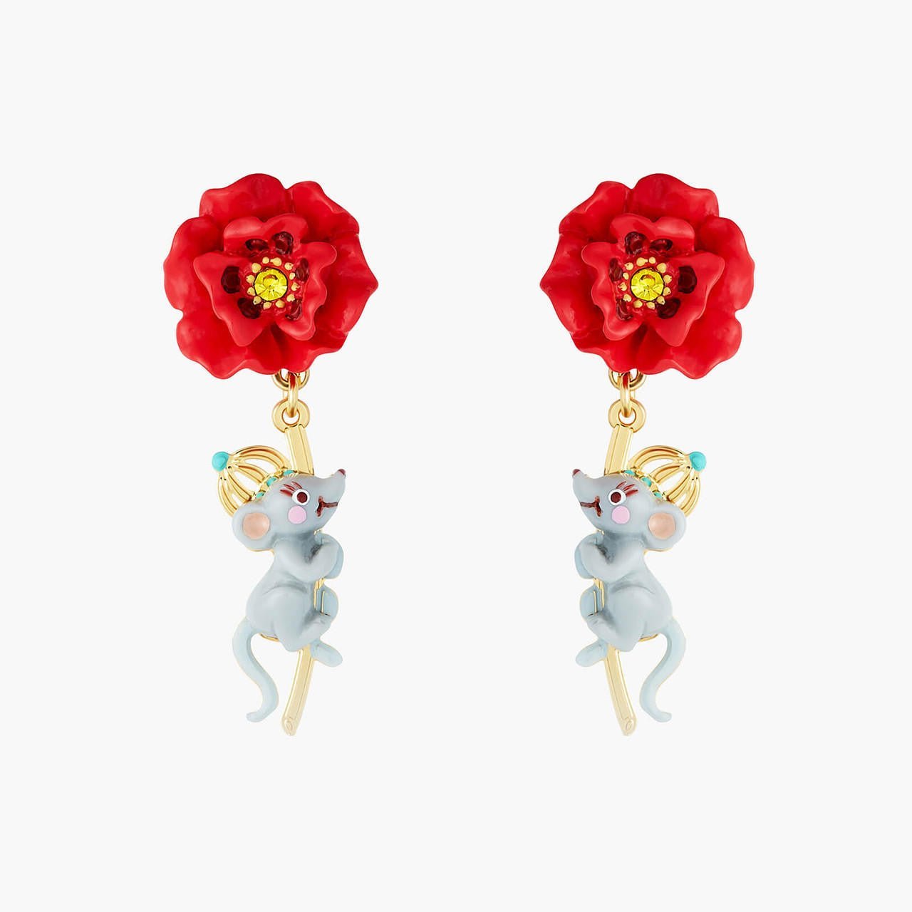 Theé Toto & Dorothy Poppy Stem And Rat Earrings | ANOZ109C/1 - Les Nereides