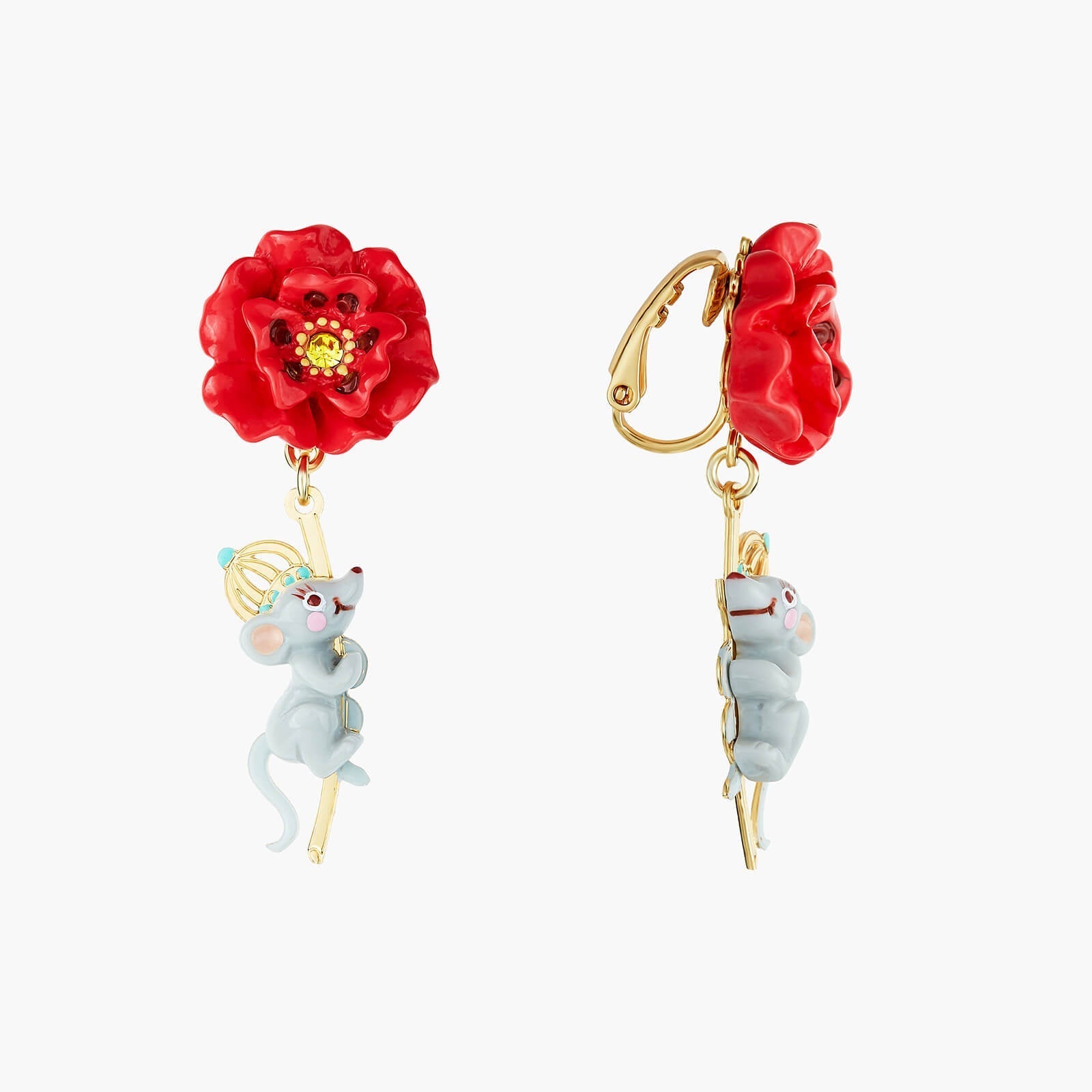 Theé Toto & Dorothy Poppy Stem And Rat Earrings | ANOZ109C/1 - Les Nereides