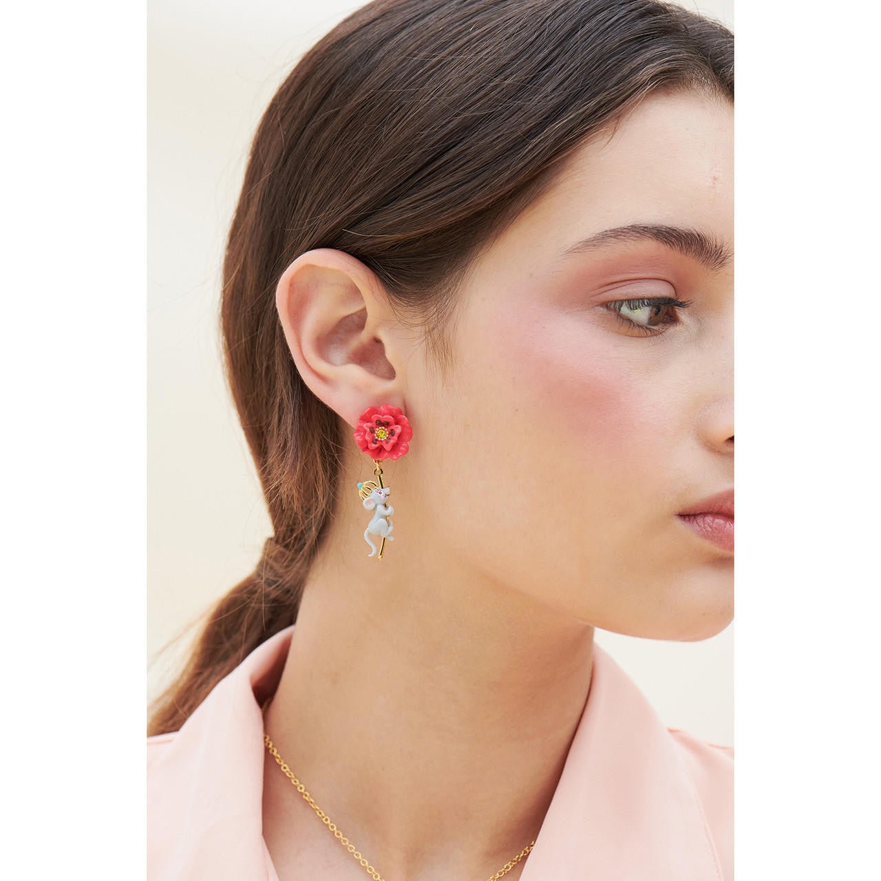 Theé Toto & Dorothy Poppy Stem And Rat Earrings | ANOZ109C/1 - Les Nereides