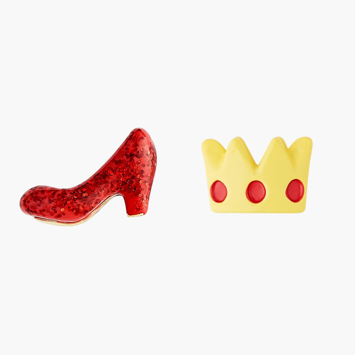 Theé Toto & Dorothy Shoe And Crown Asymmetrical Earrings | ANOZ112C/1 - Les Nereides