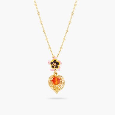 Tiaré Flower And Physalis Pendant Necklace | ARPA3031 - Les Nereides