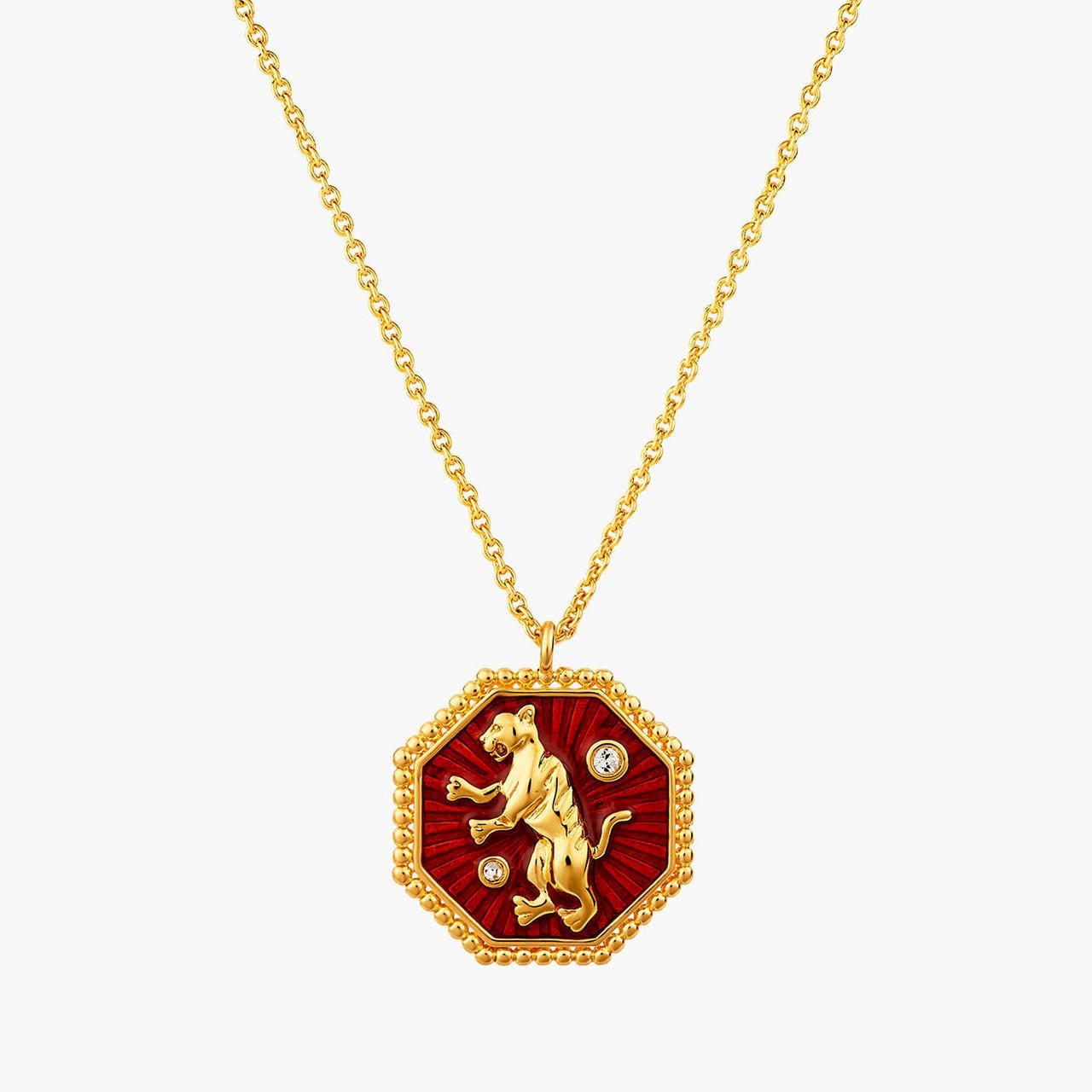Tiger Zodiac Sign Pendant Necklace | ANZA3031 - Les Nereides